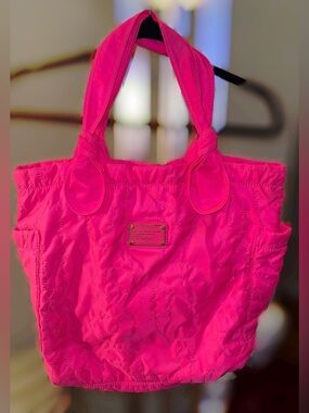 Pristine Condition, Marc Jacobs, Hot Pink Quilted Logo Tote Bag